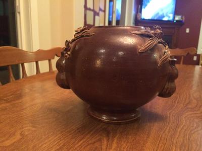 Old Round Brown pottery bowl Old Round Brown pottery bowl