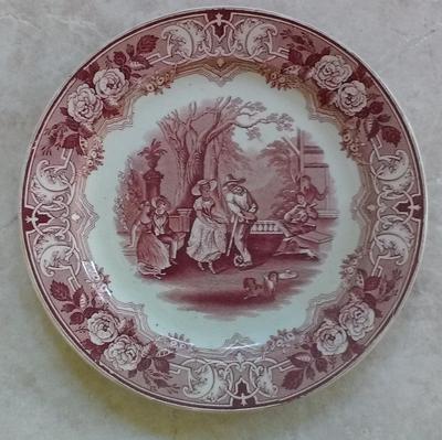 front of plate
