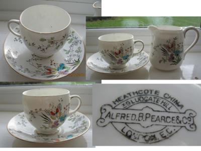 Alfred B Pearce & Co Heathcote China 39 Ludgate Hill 