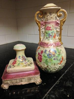 Antique China Urn/Lamp?  Capital B Mark, Name Slightly Legible 