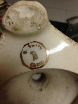 Antique China Urn/Lamp?  Capital B Mark, Name Slightly Legible 