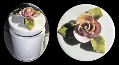 Back Stamp Query - 'Italy' Capo-di-Monte Trinket Box crown pottery mark with letters GNC inside a diamond