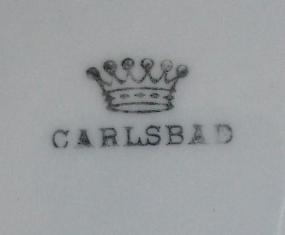 Carlsbad Porcelain Tableware Black Crown Porcelain Mark