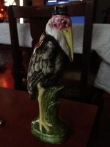 Ceramic Bird with Hat Decanter Figurine with 