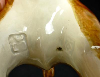 Ceramic brindle boxer dog figurine with strange markings - who made it?