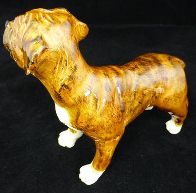 Ceramic brindle boxer dog figurine with strange markings - who made it?