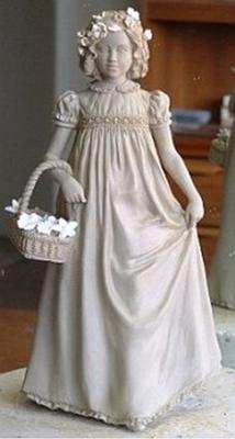 Ceramic Sculpture - Folds Technique<br>'Little Flower Girl' by Peter Holland<br>for Royal Worcester