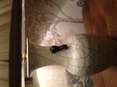 Guan style lamp base or vase with elephant handles