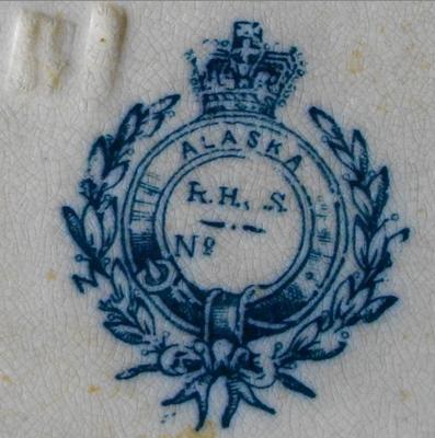 Circular Pottery Mark with initials R.H. and an S (R H & S), also ALASKA