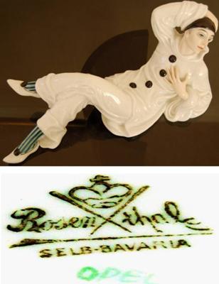 Collectible Figurines -  Rosenthal Reclining Pierrot