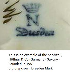 Dresden-sandizell-Hoffner-5prong-N-crown-pottery-mark