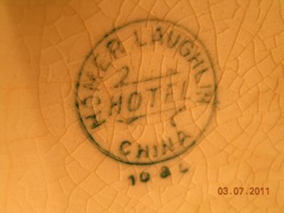 Famous Fiestaware Makers Homer Laughlin Circle Mark on Hotel Ware Pitcher