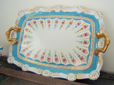 tray with gold handles