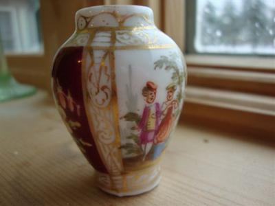 Identify Pottery/Porcelain Mark -Two miniature vases - Dresden or not ?