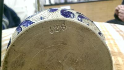 Interesting blue and white arts and crafts aesthetic style teapot Mystery