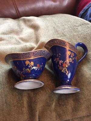 Jug and sugar bowl with  Crown, Globe & Shield ?RSLEY, WA?? ENGLAND marking