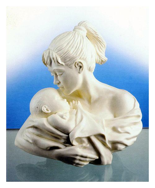 Mother Child Bust, bone china Mother Child Bust, bone china