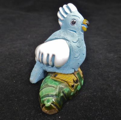 Little Blue and white Ceramic Parrot Bird