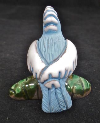 Little Blue and white Ceramic Parrot Bird