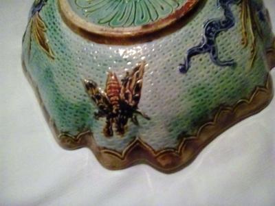 Majolica or Faience plate with V over T marking