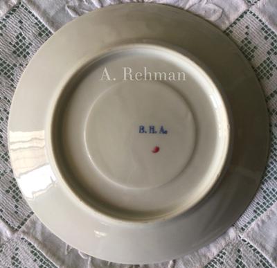 Mystery backstamp B.H.A., impressed C, painted comma mark?