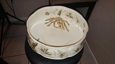 orchids painted on inside and outside