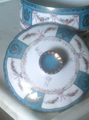 N with Crown Above Pottery Mark Query on Biscuit Barrel Jar with Napoleon Portrait