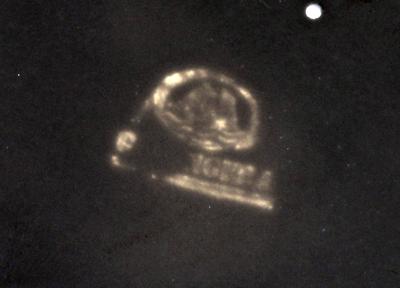 Porcelain mark on Santa Claus figurine with green sailing boat mark