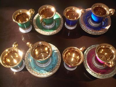 The whole set - Porcelain Mark Query - Crown above crossed lines with B S E - How Can We Date this backstamp?