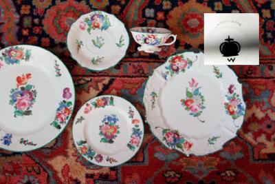 PORCELAIN MARK - W + CROWN HANDPAINTED MARK ON PORCELAIN TEA or COFFEE SET