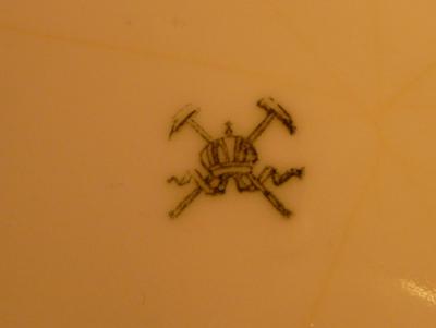 Crossed Hammers with Crown Pottery Mark on Plate