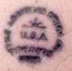 Pottery China Plate Mark Identification 'U.S.A.' Within Round Circular & Water Fountain