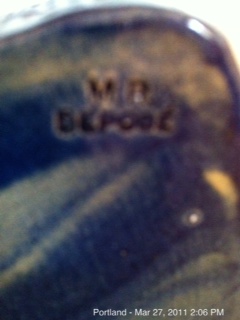 Pottery mark M.P. Déposé on French Cognac Decanter Bottle