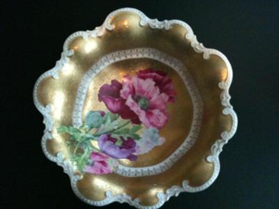 Front view of floral Pattern - Pottery Mark Query - Austria:  single eagle above shield