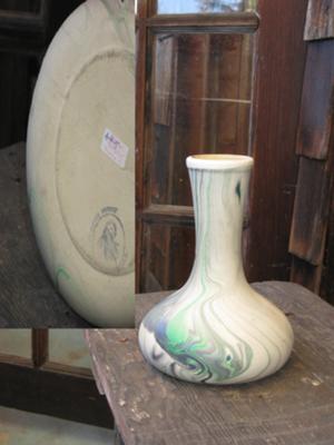  marbled finish vase - pottery mark query- stamped. native american