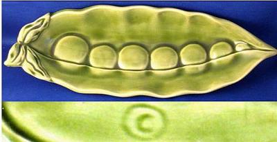 Pottery Mark Unknown - C inside a circle - Green Pea Pod Dish