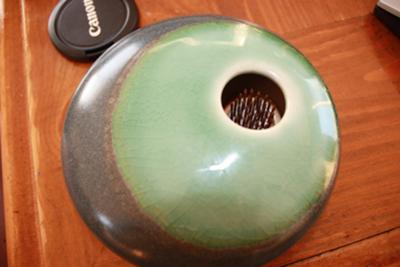 Pottery Mark with a Circle Inside a Square with a Howling Wolf