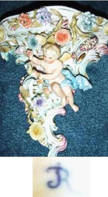 'R'  Pottery Mark (or  'J' combined with an R) on Porcelain Sconce Pottery Mark Query