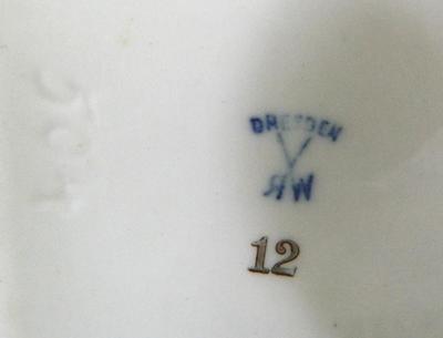 Religious Mary & Jesus Figurine mark query - Dresden above X with letters RW (the R is reversed)