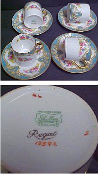 Shelley English Bone China Demitasse Cups - Worth Around $60 - $70 USD each