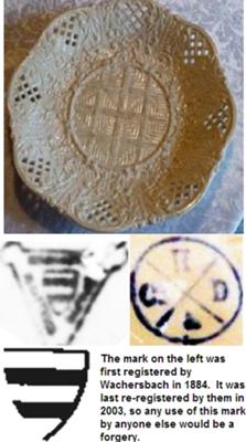 Striped Shield Porcelain Mark With H D & Co Stamp