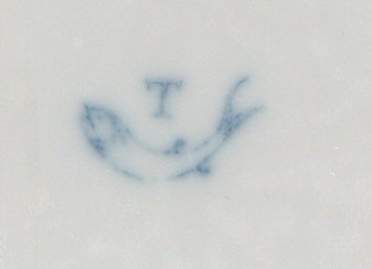 T letter and a fish Porcelain Marking