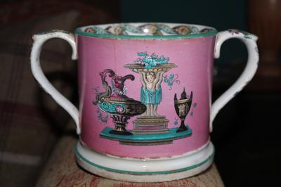 T ? something ? & Co Faint Maker's Mark on Large Loving Cup