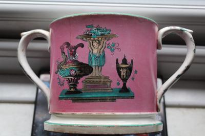 T ? something ? & Co Faint Maker's Mark on Large Loving Cup