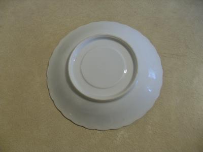 The underside of a saucer