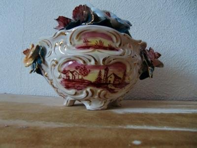 Thomas Dudson? Ornate Antique China Floral Trinket Thomas Dudson? Ornate Antique China Floral Trinket