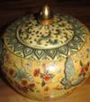 Chinese Gold Embossed Hand-Painted Urn with Red Diamond 'made in china' pottery mark with tea cup logo