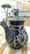 Interesting blue and white arts and crafts aesthetic style teapot Mystery
