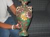 Lg Milian (?) vase painted 