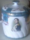 N with Crown Above Pottery Mark Query on Biscuit Barrel Jar with Napoleon Portrait